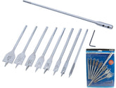 BlueSpot Flat Spade Wood Hole Saw Drill Bits With Long 300mm Extension Bit Set